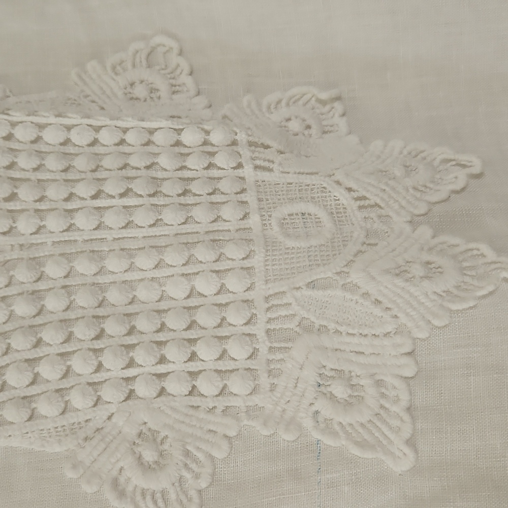 Marina Gigli White Linen Sleeveless Embroidered Blouse Size‎ Small - Picture 7 of 13